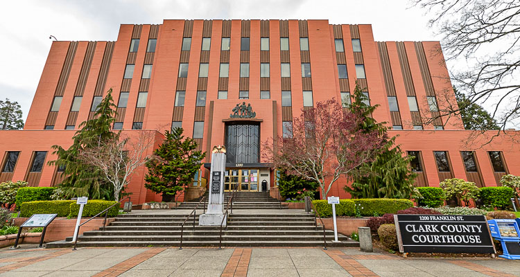 Clark County Courthouse in Las Vegas, Nevada, representing local court proceedings for trustee breach of fiduciary duty cases.